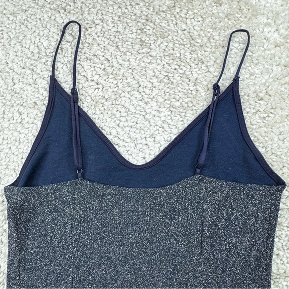 Free People Lola Maxi Slip Dress Navy Silver Glitter Romantic Fairy Festival - Picture 9 of 15